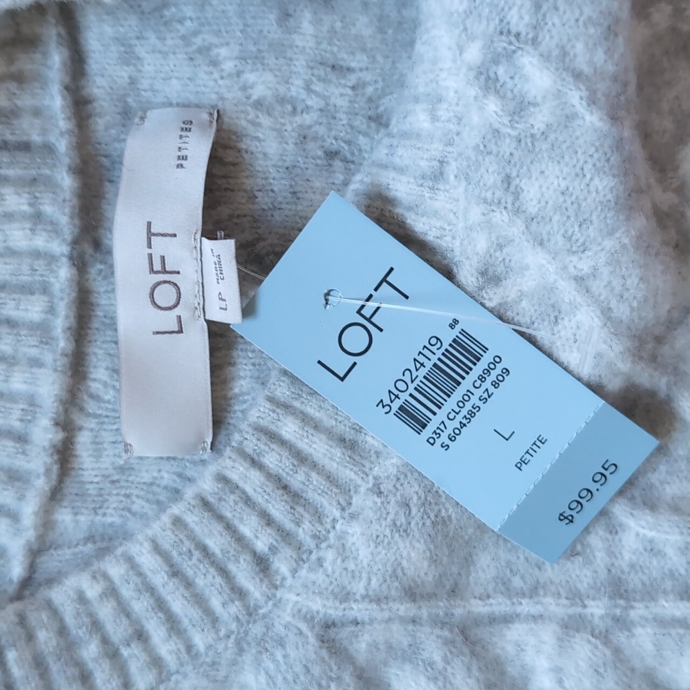 Loft Heather Gray sweater dress, petite large - Picture 3 of 7